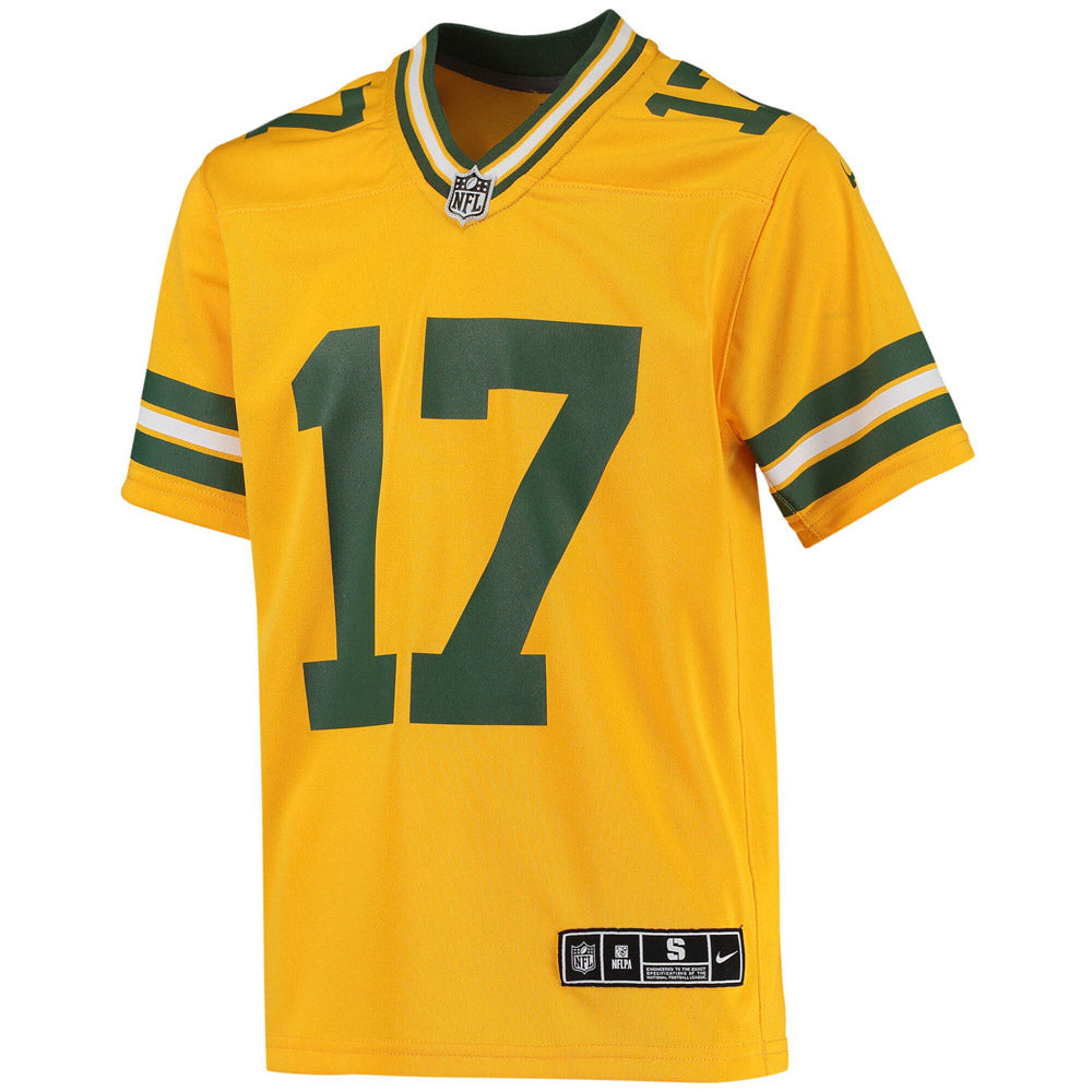 Youth Green Bay Packers Davante Adams Inverted Team Game Jersey Gold