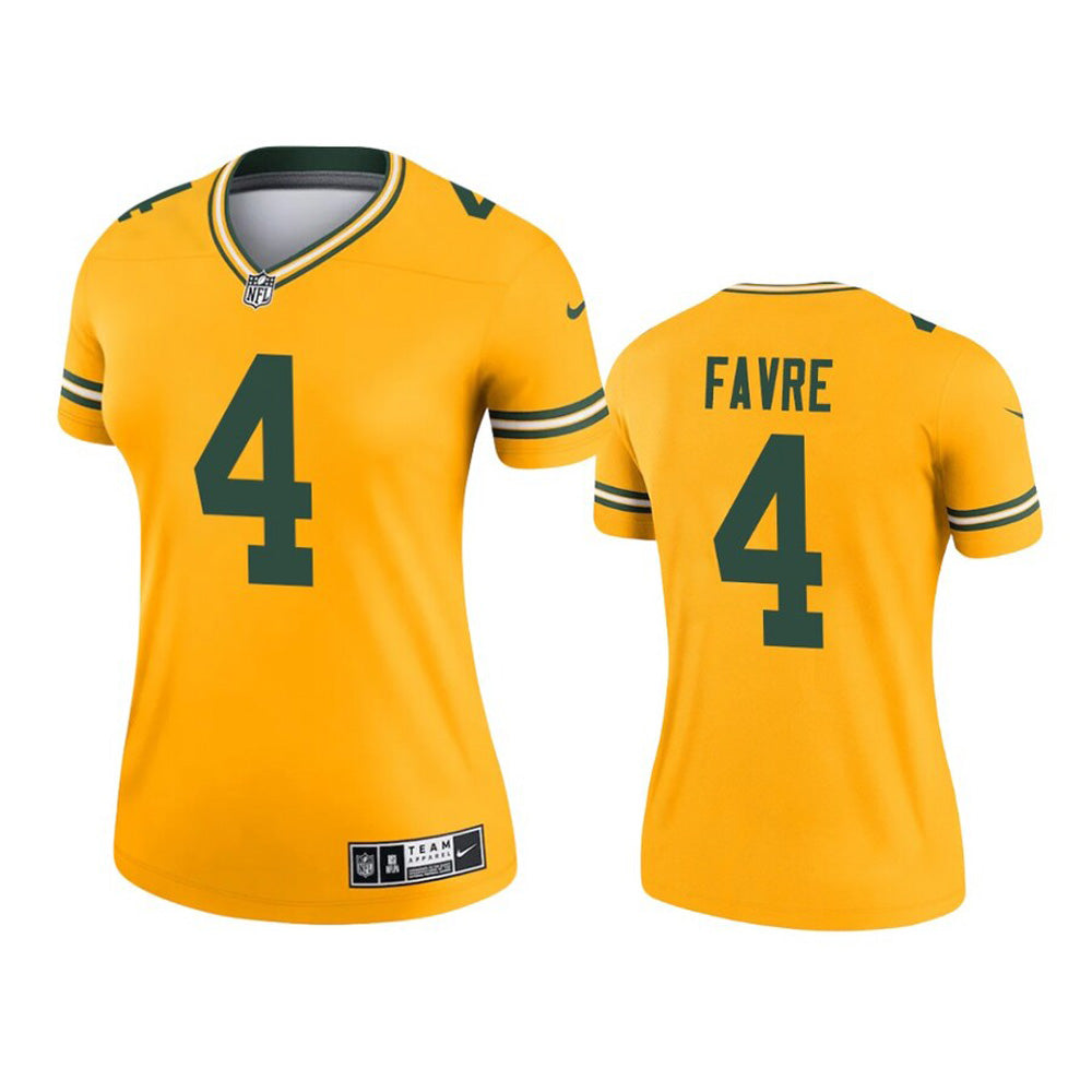 Women's Green Bay Packers Brett Favre Inverted Legend Jersey - Gold